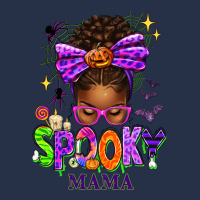 Halloween Afro Messy Bun Spooky Mama Premium Hoodie | Teevron