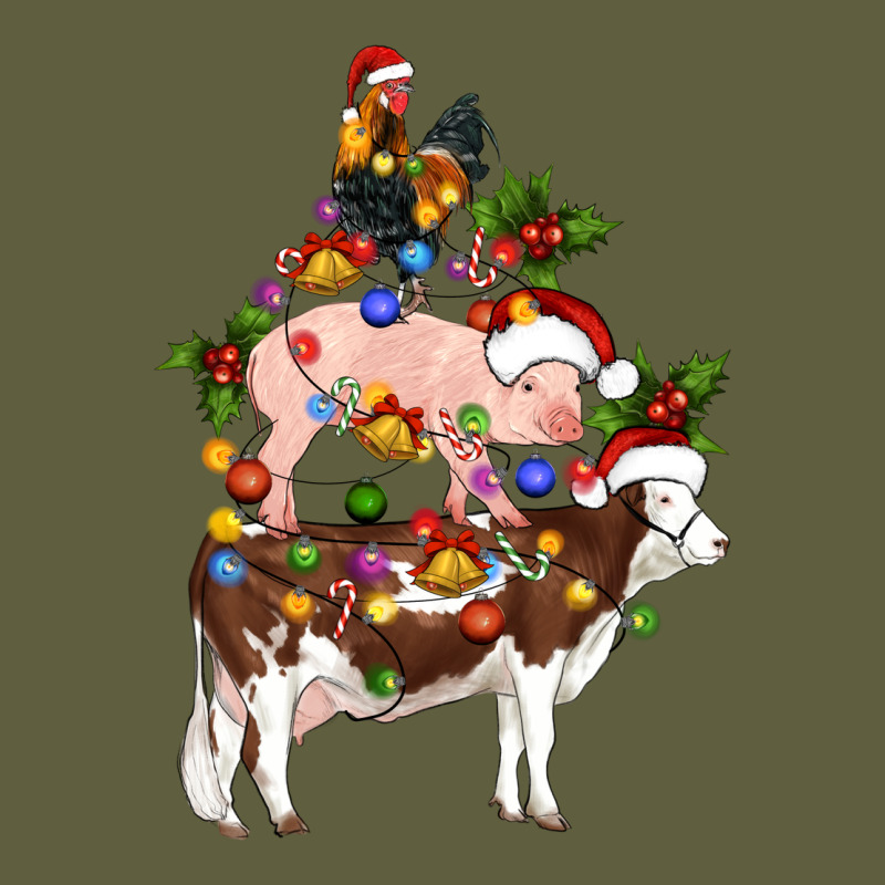 Stacked Christmas Farm Animals Vintage Tee by Artiststas | Teevron