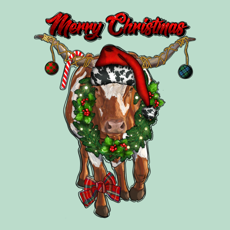Merry Christmas Longhorn Cow Premium Hoodie by RanaPortraitStore | Teevron