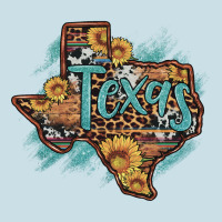 Leopard Cowhide Sunflower Texas Map Ladies Tee | Teevron