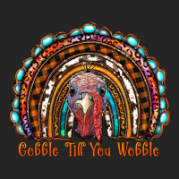Gobble Till You Wobble Thanksgiving Rainbow Premium Hoodie | Teevron