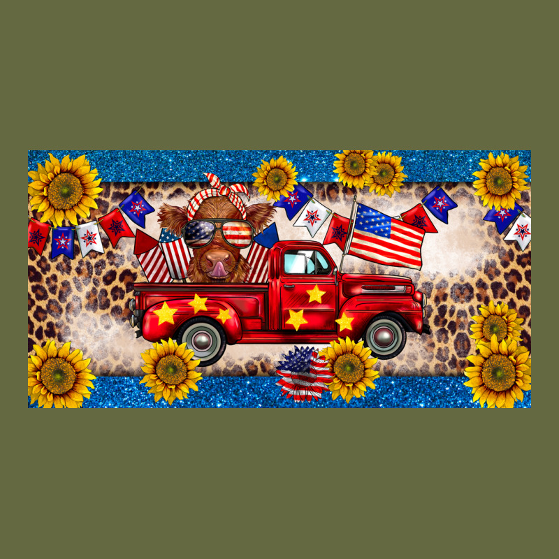 4th Of July Truck Cow License Plate Long Sleeve Tee by BarkalooDesign | Teevron