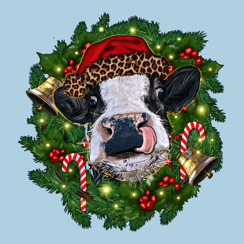 Heifer Cow With Christmas Wreath Premium Hoodie by RanaPortraitStore | Teevron