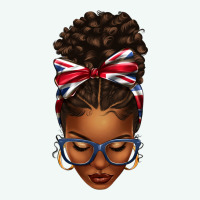 Union Jack Flag Afro Messy Bun Premium Hoodie | Teevron