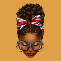 Union Jack Flag Afro Messy Bun Premium Hoodie | Teevron