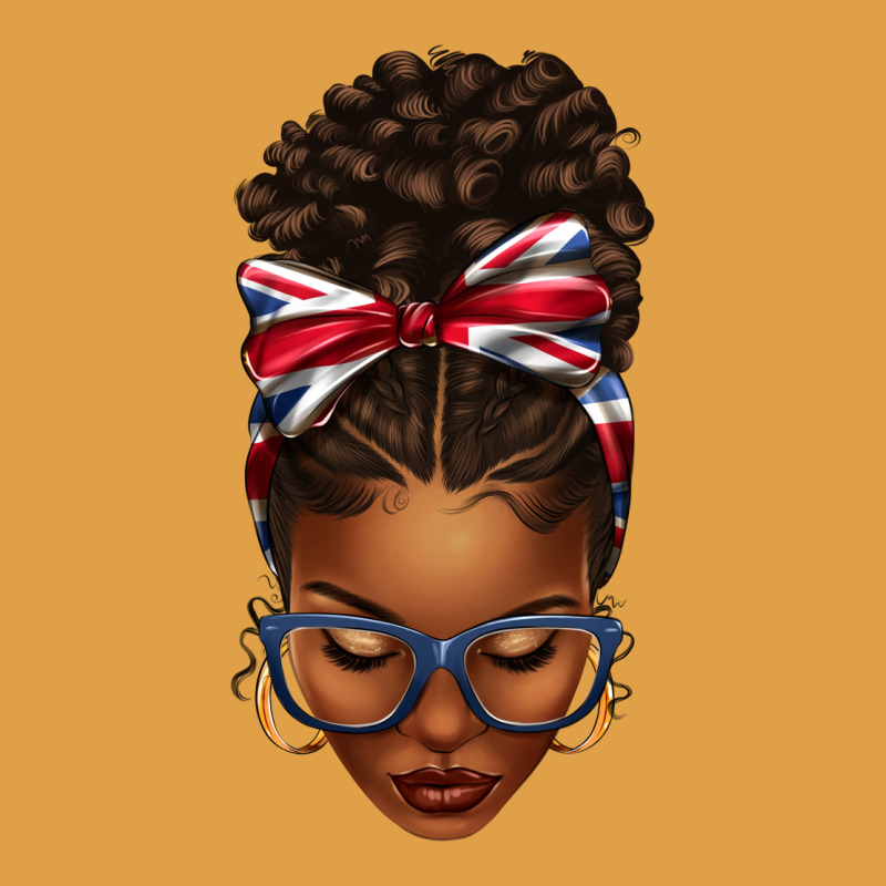 Union Jack Flag Afro Messy Bun Premium Hoodie by texasbilliewilder | Teevron