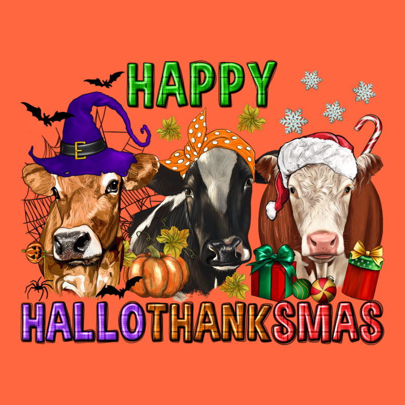 Happy Hallothanksmas With Cow Premium Hoodie by texasbilliewilder | Teevron