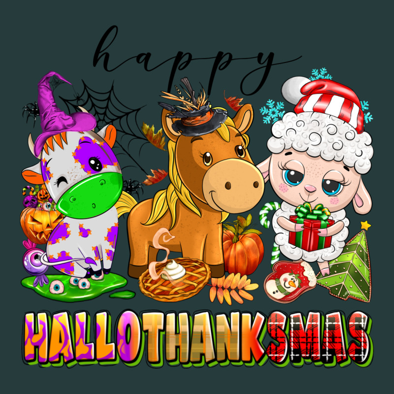 Happy Hallothanksmas Farm Animals Premium Hoodie by texasbilliewilder | Teevron