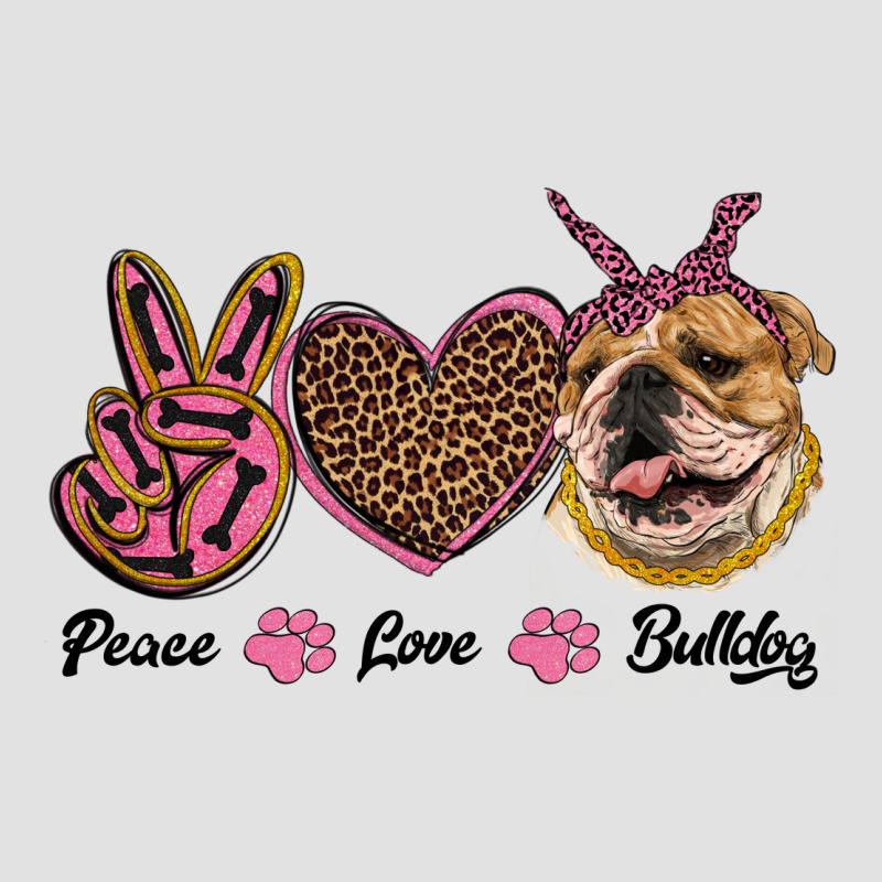 Peace Love Bulldog Premium Hoodie by RanaPortraitStore | Teevron