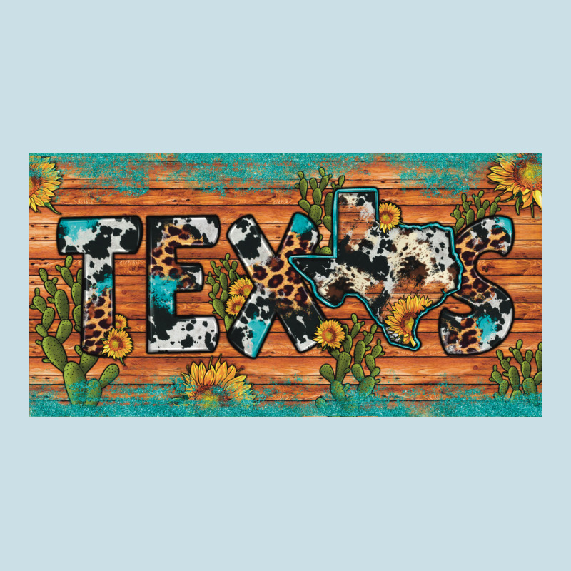 Texas Sunflower Cactus Cowhide Leopard Licence Plate Ladies Tee by Artiststas | Teevron