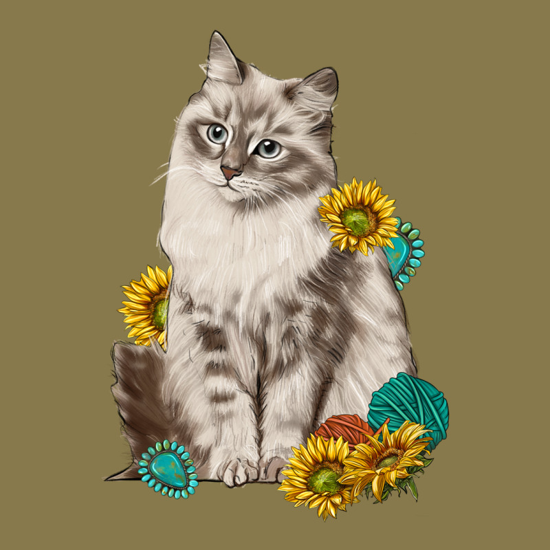 Siberian Cat Sunflower And Gemstone Premium Hoodie by texasbilliewilder | Teevron