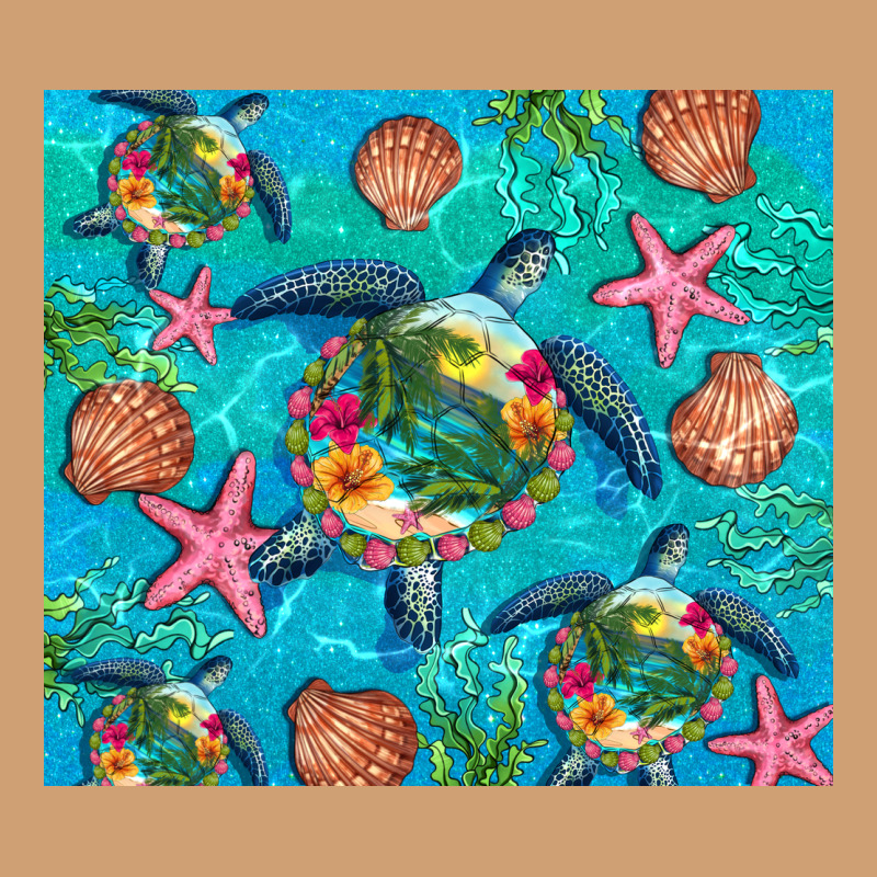 Turtle Summer Seashells Starfish Seaweed Vintage Tee by Artiststas | Teevron