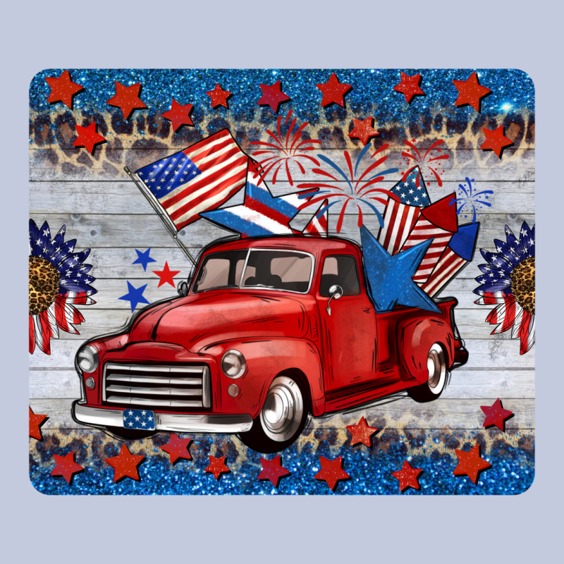 American Truck 4th Of July Mousepad Long Sleeve Tee by BarkalooDesign | Teevron