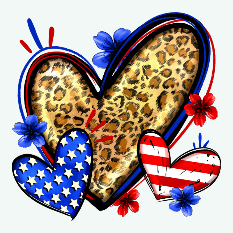 American Flag Heart Leopard Premium Hoodie by Zillion Design Studio | Teevron
