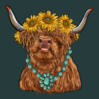 Highland Cow With Sunflower And Gemstone Premium Hoodie | Teevron