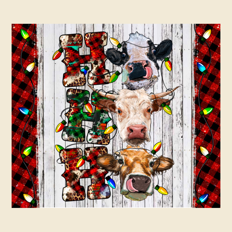 Ho Ho Ho Christmas Cow Premium Hoodie by RanaPortraitStore | Teevron