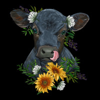 Baby Cow Black Angus Calf With Flowers Urban Hoodie | Teevron