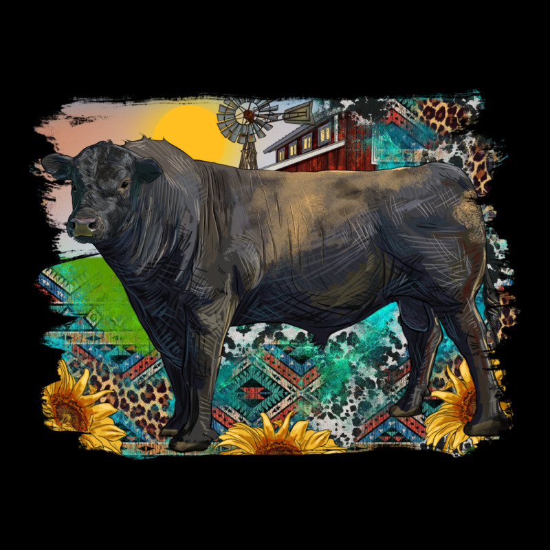 Black Angus Bull With Aztec And Farm Background Urban Hoodie by RanaPortraitStore | Teevron