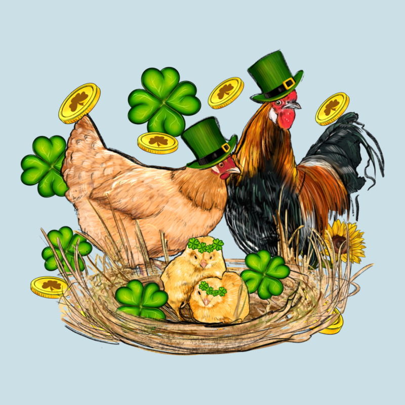 St Patricks Day Farm Chicken Rooster Chick  Shamrock Gold Ladies Tee by Artiststas | Teevron