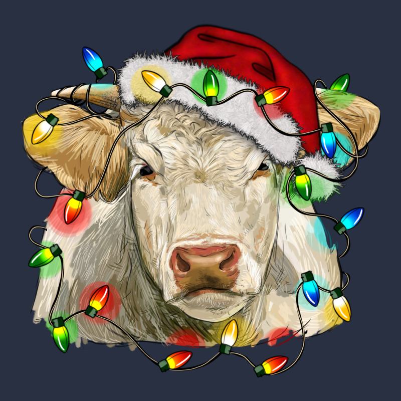 Charolais Cattle Cow With Christmas Lights And Hat Urban Hoodie by RanaPortraitStore | Teevron