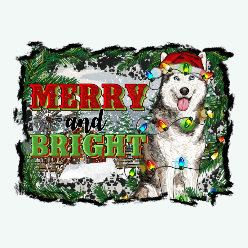 Merry And Bright Husky Farm  Background Premium Hoodie by RanaPortraitStore | Teevron