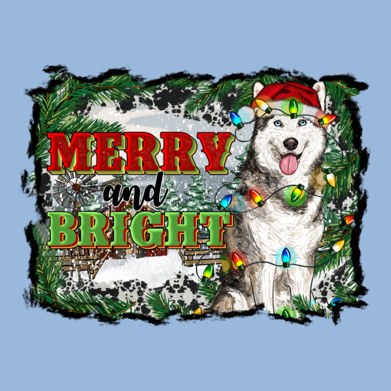 Merry And Bright Husky Farm  Background Premium Hoodie by RanaPortraitStore | Teevron