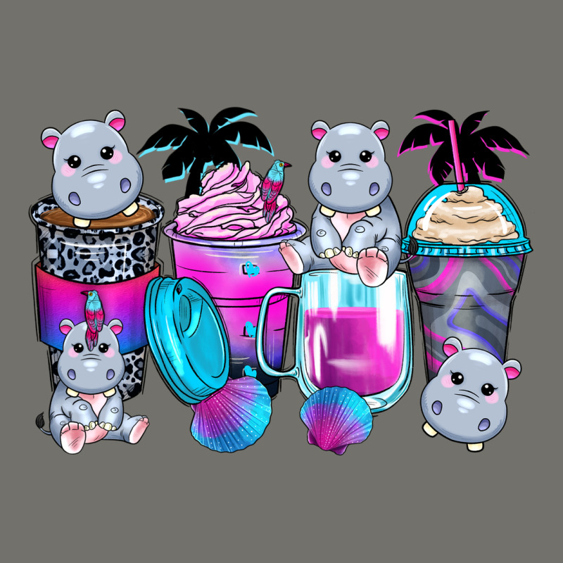Hippopotamus Coffee Cups Premium Hoodie by Zillion Design Studio | Teevron