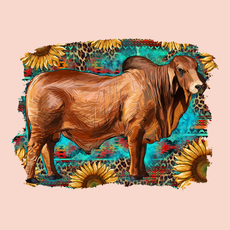 Brahman Bull With Aztec Sunflower And Leopard Background Urban Hoodie by RanaPortraitStore | Teevron