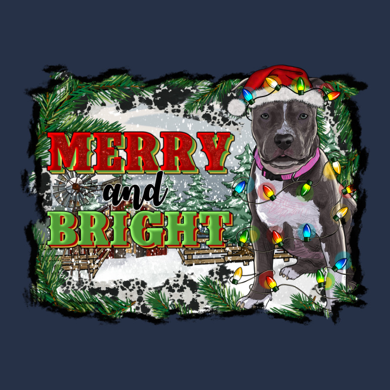Merry And Bright Pitbull With Farm Premium Hoodie by RanaPortraitStore | Teevron