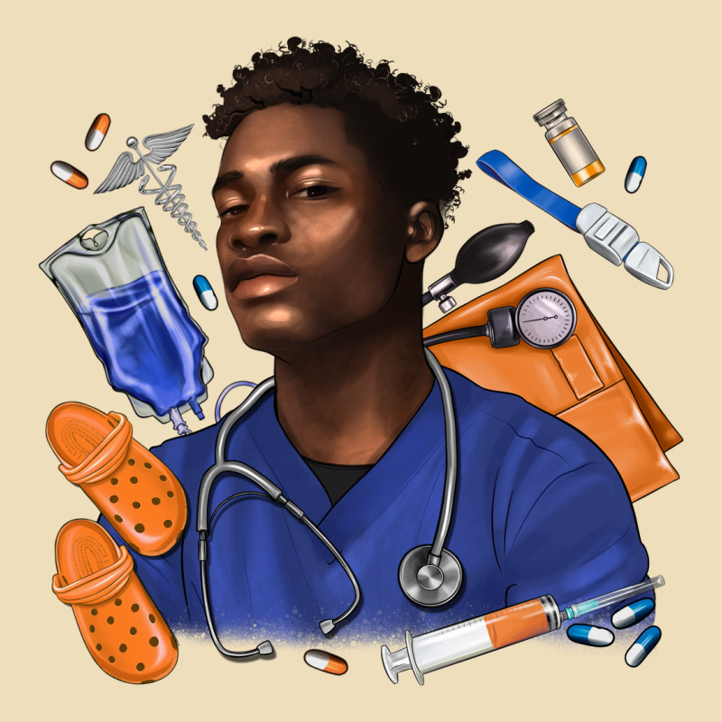 Afro Man Nurse Premium Hoodie by texasbilliewilder | Teevron