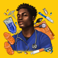Afro Man Nurse Premium Hoodie | Teevron