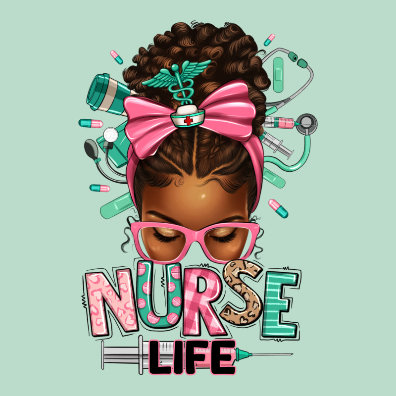 Afro Messy Bun Nurse Life Premium Hoodie by texasbilliewilder | Teevron