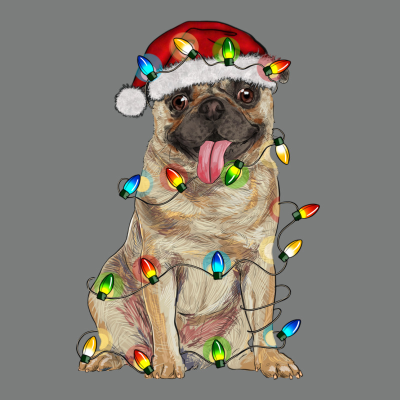 Pug With Christmas Lights Premium Hoodie by RanaPortraitStore | Teevron