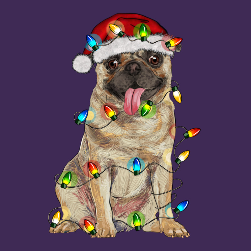 Pug With Christmas Lights Premium Hoodie by RanaPortraitStore | Teevron
