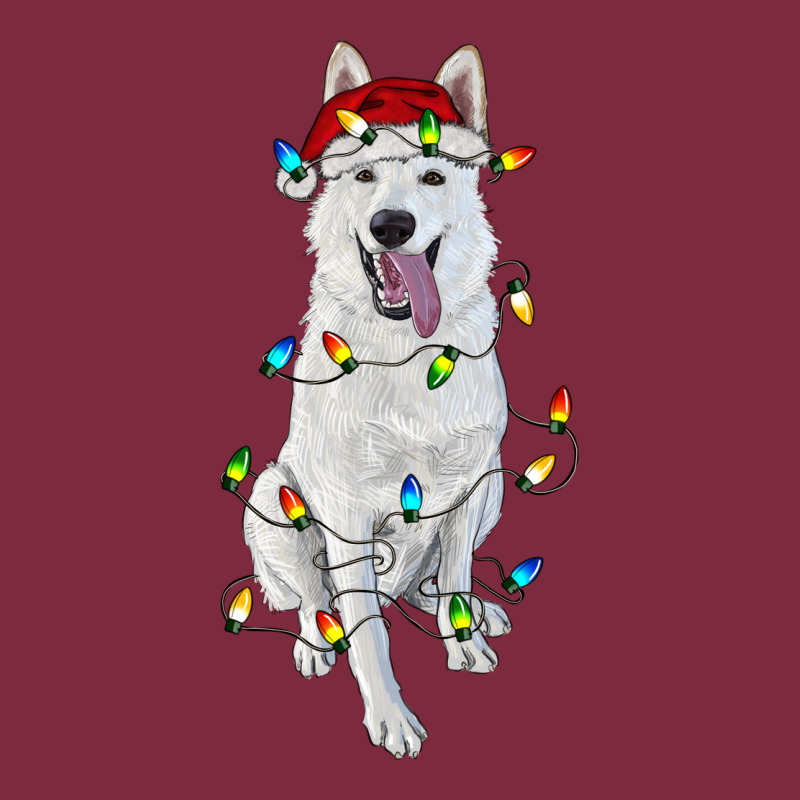 Christmas White Shepherd With Christmas Lights Premium Hoodie by RanaPortraitStore | Teevron