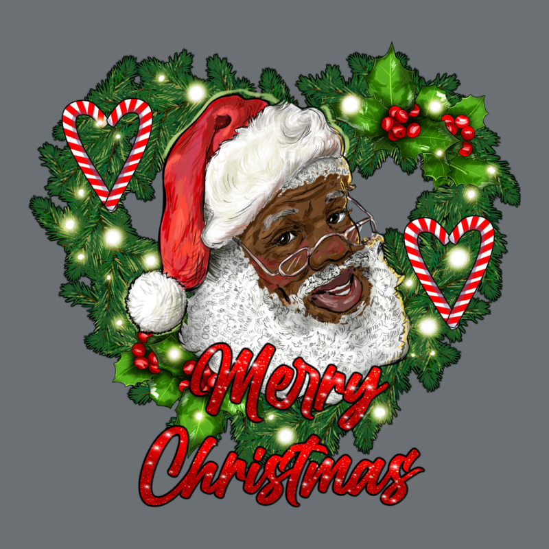 Merry Christmas African American Santa With Wreath Premium Hoodie by RanaPortraitStore | Teevron
