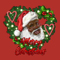 Merry Christmas African American Santa With Wreath Premium Hoodie | Teevron