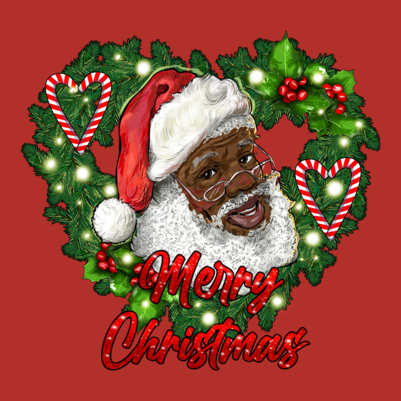 Merry Christmas African American Santa With Wreath Premium Hoodie by RanaPortraitStore | Teevron