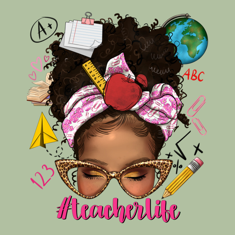 Afro Messy Bun Teacherlife Urban Hoodie by texasbilliewilder | Teevron