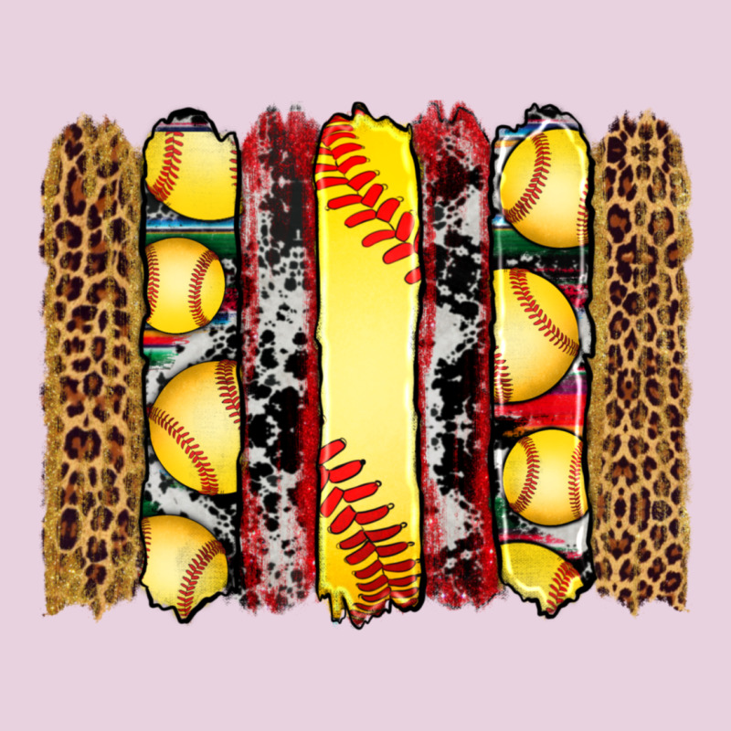 Softball Serape Leopard Cowhide Glitter Brushstrokes Ladies Tee by Artiststas | Teevron