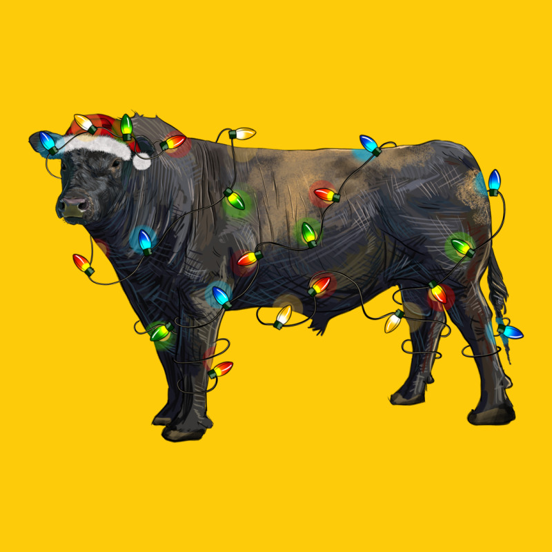 Christmas Black Angus Bull With Christmas Lights Premium Hoodie by RanaPortraitStore | Teevron