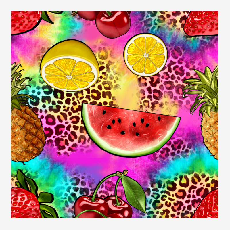 Fruits Leopard Tie Dye Seamless Pattern Urban Hoodie by Zillion Design Studio | Teevron