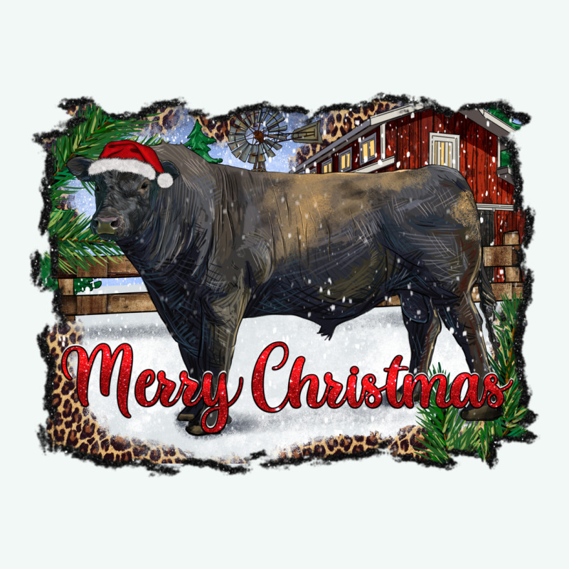 Merry Christmas Black Angus Bull And Farm Premium Hoodie by RanaPortraitStore | Teevron