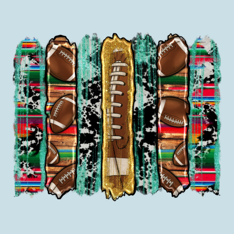 Football Serape Cowhide Turquoise Glitter  Brushstrokes Ladies Tee by Artiststas | Teevron