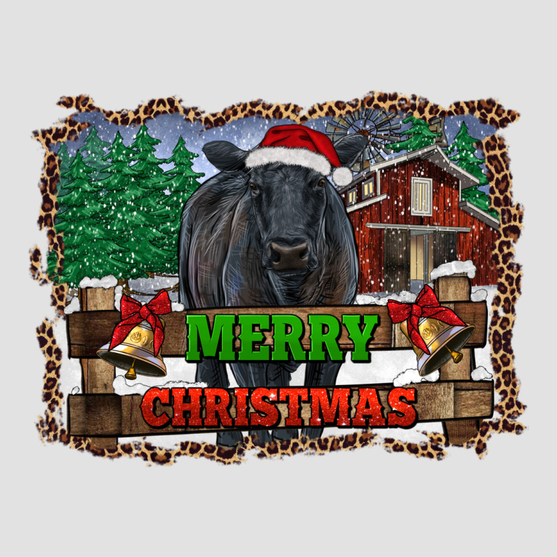 Merry Christmas Black Angus Cattle And Farm Premium Hoodie by RanaPortraitStore | Teevron