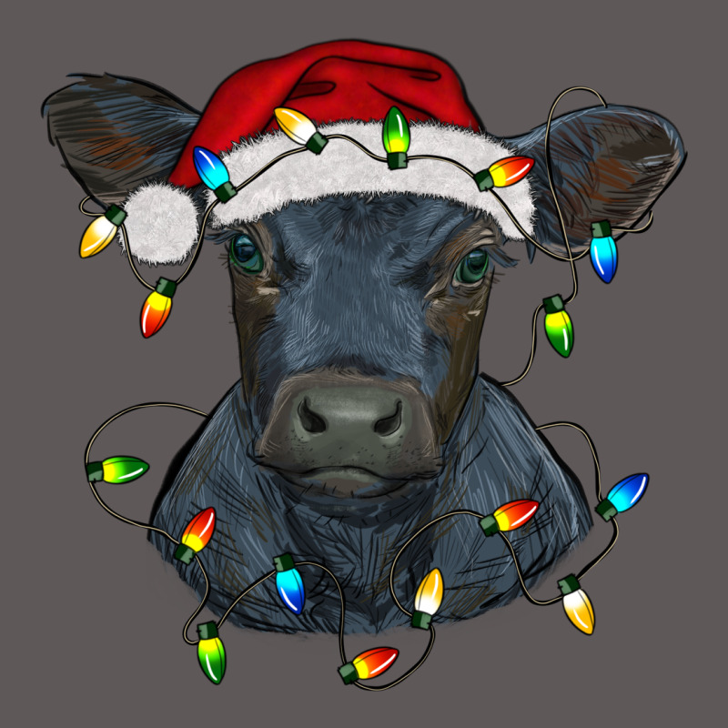 Christmas Baby Black Angus Calf With Lights Premium Hoodie by RanaPortraitStore | Teevron