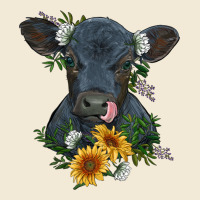 Baby Cow Black Angus Calf With Flowers Premium Hoodie | Teevron