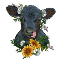 baby cow black angus calf with flowers | Teevron