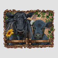 Western Black Angus Cattle And Calf With Leopard Premium Hoodie | Teevron