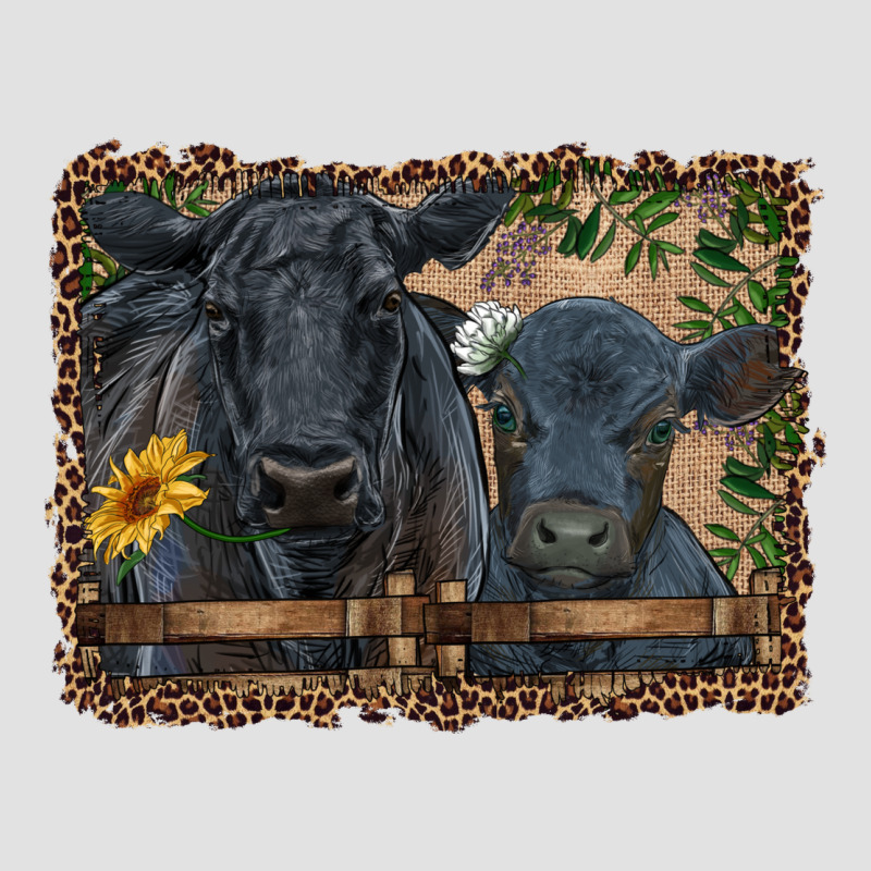Western Black Angus Cattle And Calf With Leopard Premium Hoodie by RanaPortraitStore | Teevron